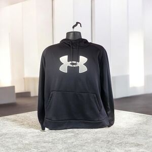 Under Armour Men's Black Hoodie with Silver Logo